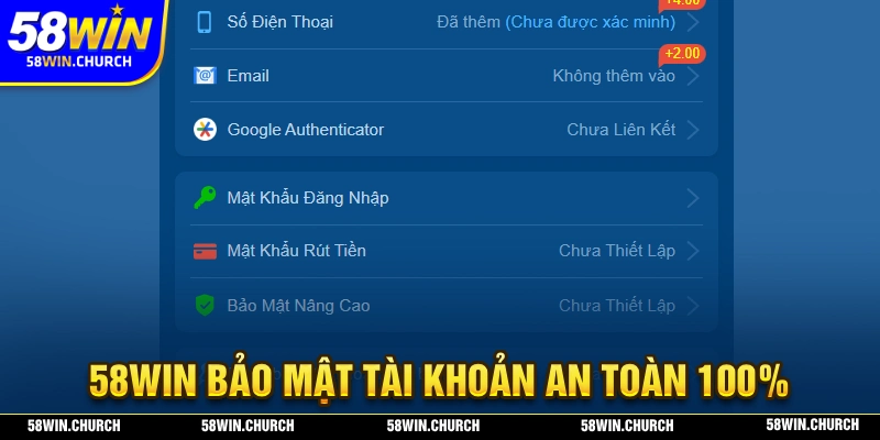 Người chơi sẽ được bảo mật tài khoản an toàn tuyệt đối trong quá trình tham gia 58WIN